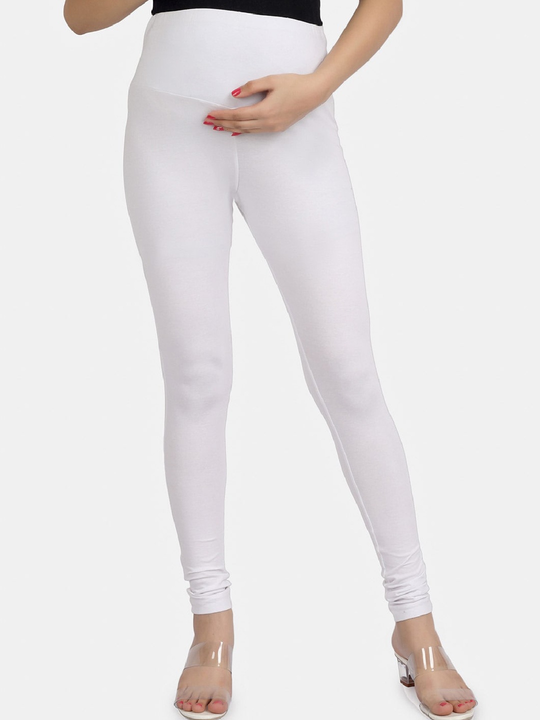 

angloindu Maternity Churidar Length Leggings, White