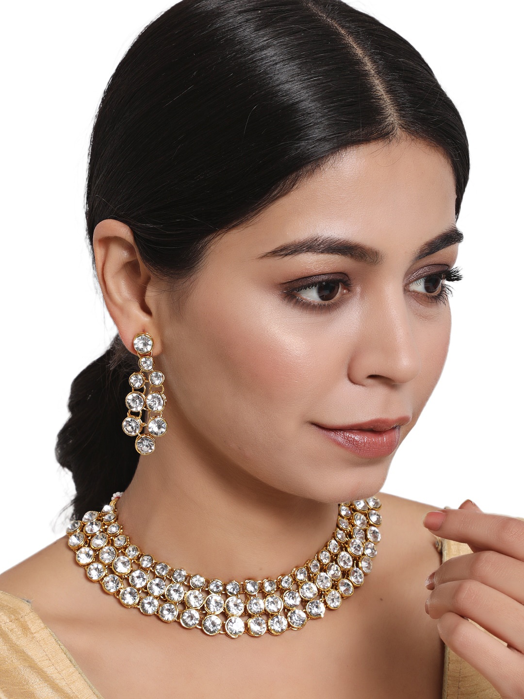 

Anouk Gold-Plated Kundan-Studded Jewellery Set