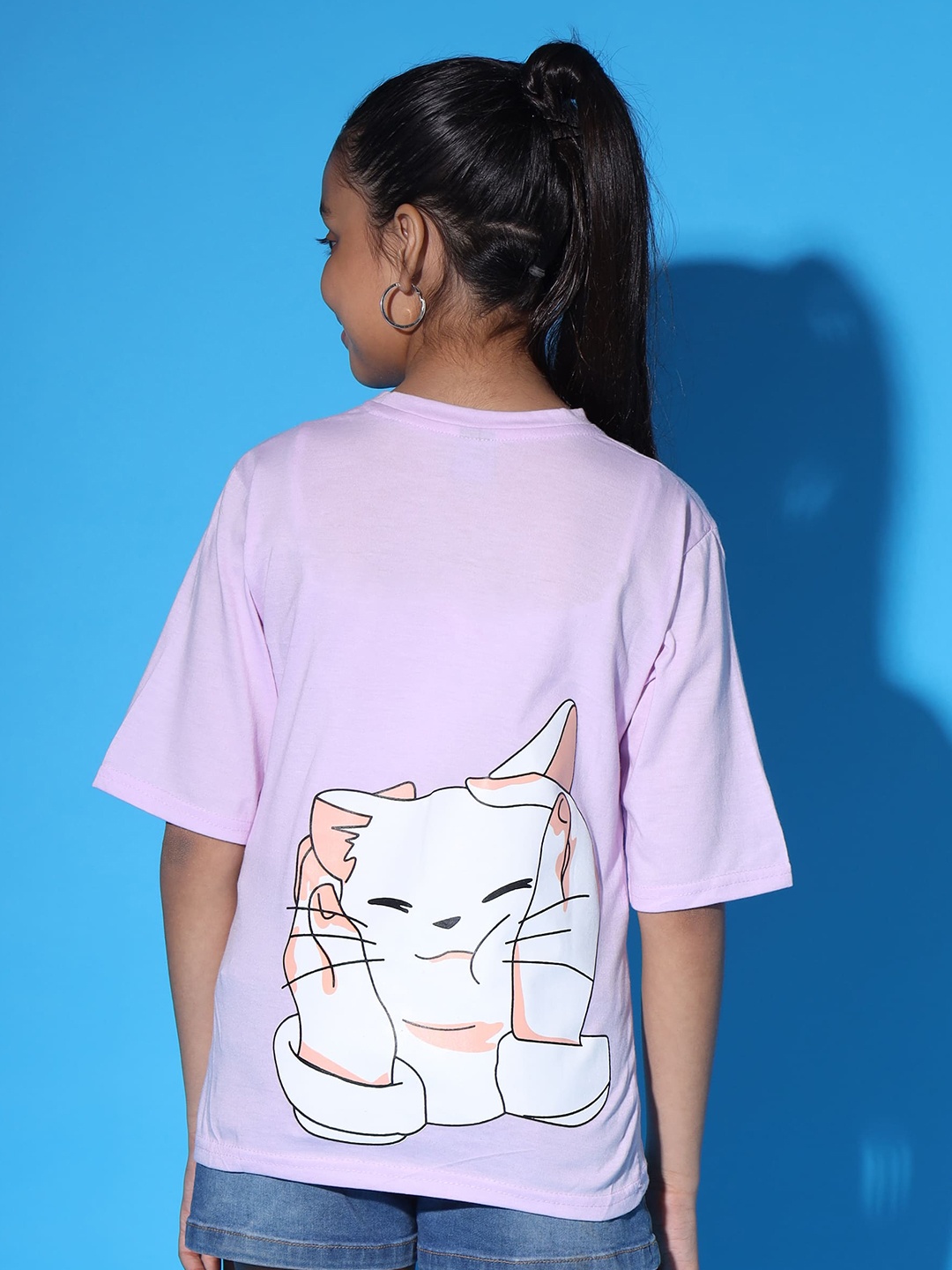 

Nick and Jones Girls Graphic Printed Pure Cotton T-shirt, Lavender