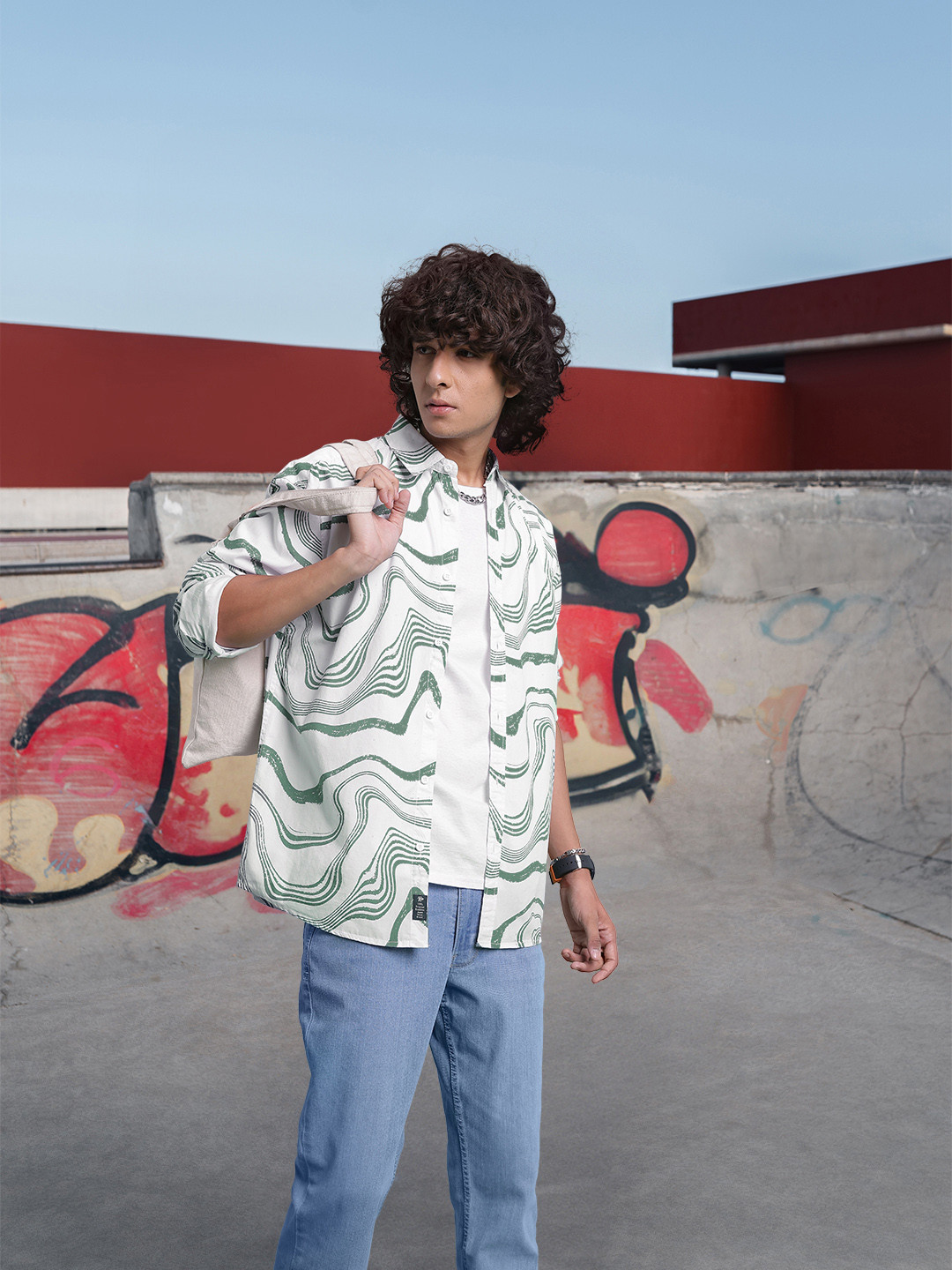 

The Roadster Life Co. Relaxed Fit Printed Pure Cotton Casual Shirt, White