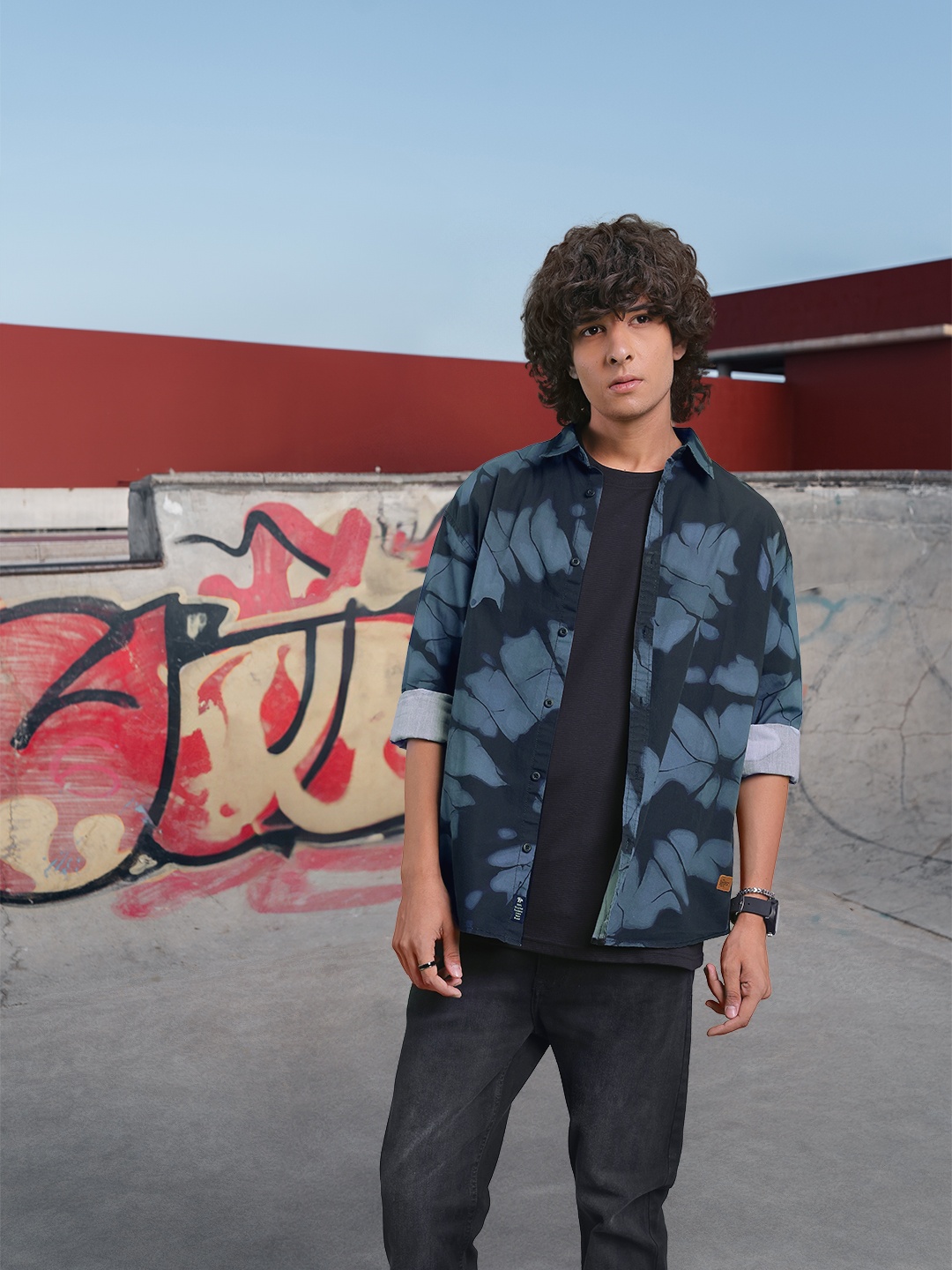 

The Roadster Life Co. Relaxed Fit Printed Pure Cotton Casual Shirt, Blue