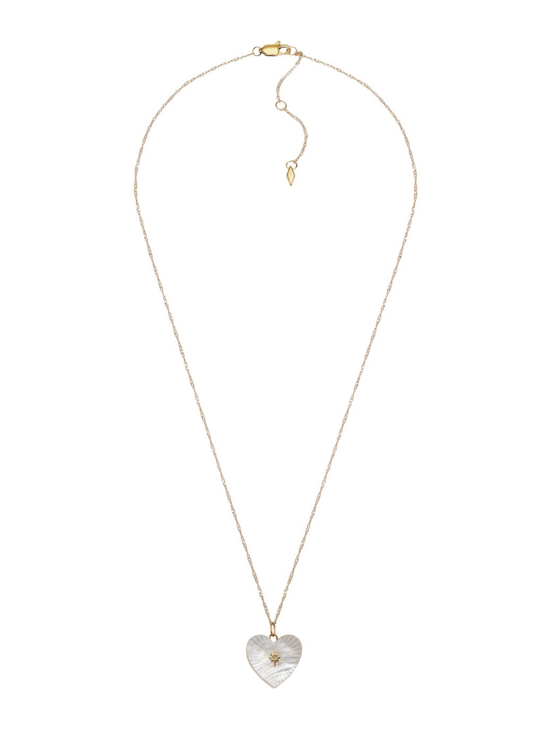 

Fossil Stainless Steel Heart-Shaped Pendant With Chain, Gold