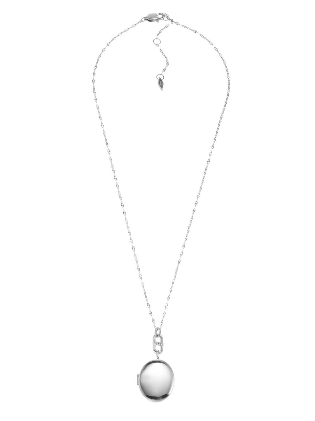 

Fossil Stainless Steel Round-Shaped Pendant With Chain, Silver