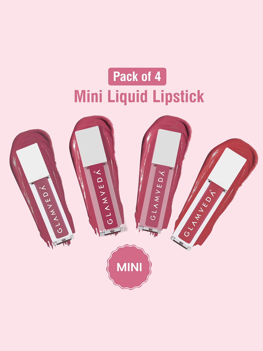 

GLAMVEDA Barbie Always On Matte Mini Liquid Lipstick Combo - 1.2 ml each, Multi