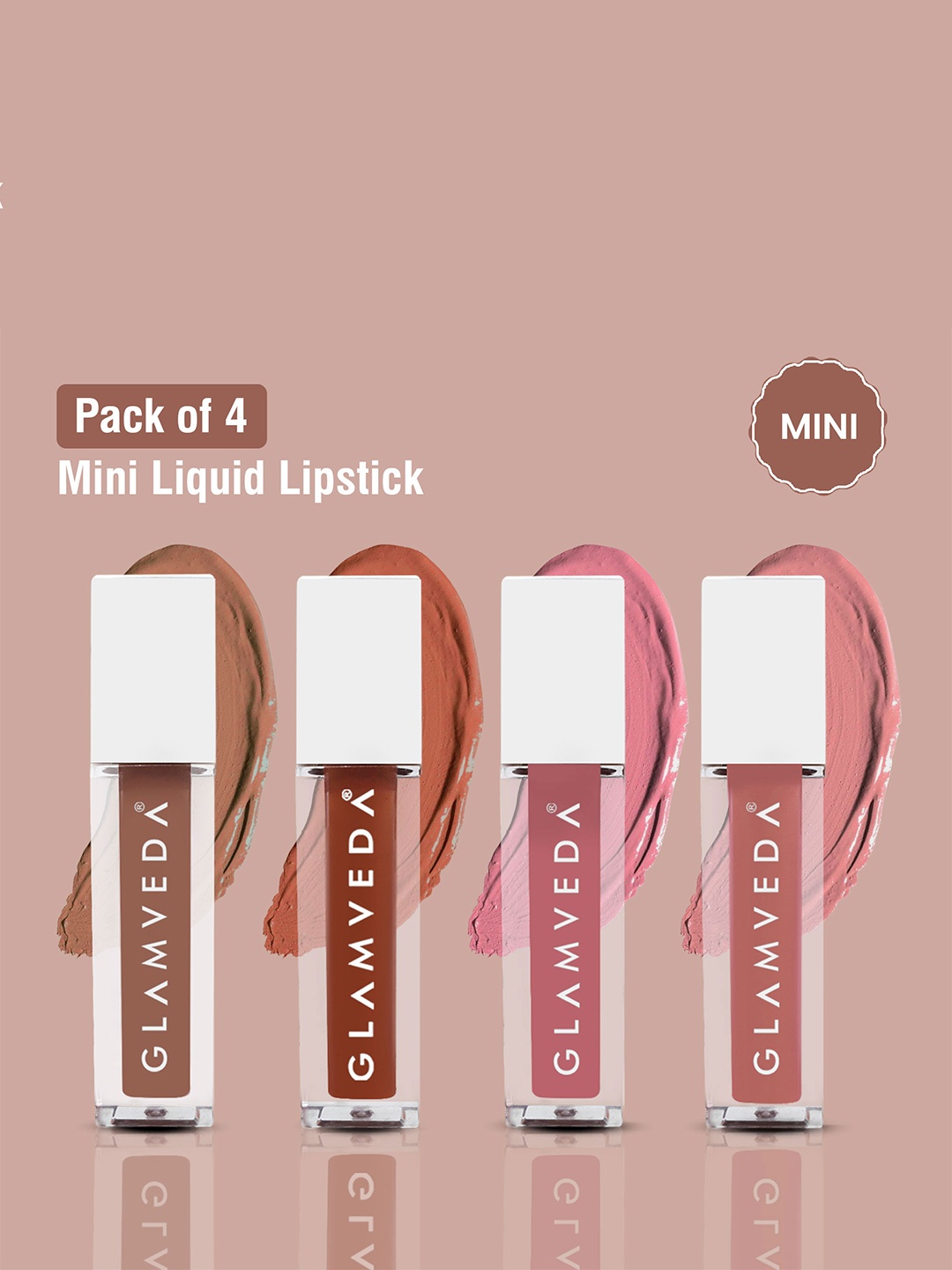 

GLAMVEDA All Nudes Always On Matte Mini Liquid Lipstick Combo - 1.2 ml each, Nude