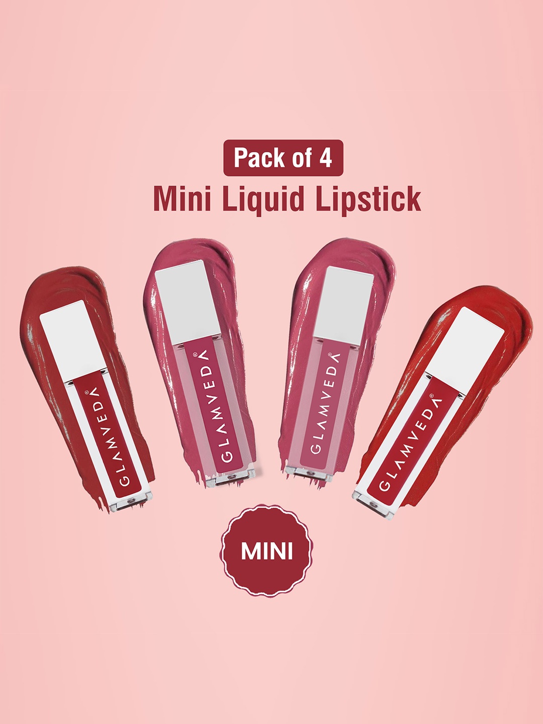 

GLAMVEDA All Glamour Always On Matte Mini Liquid Lipstick Combo - 1.2 ml each, Multi