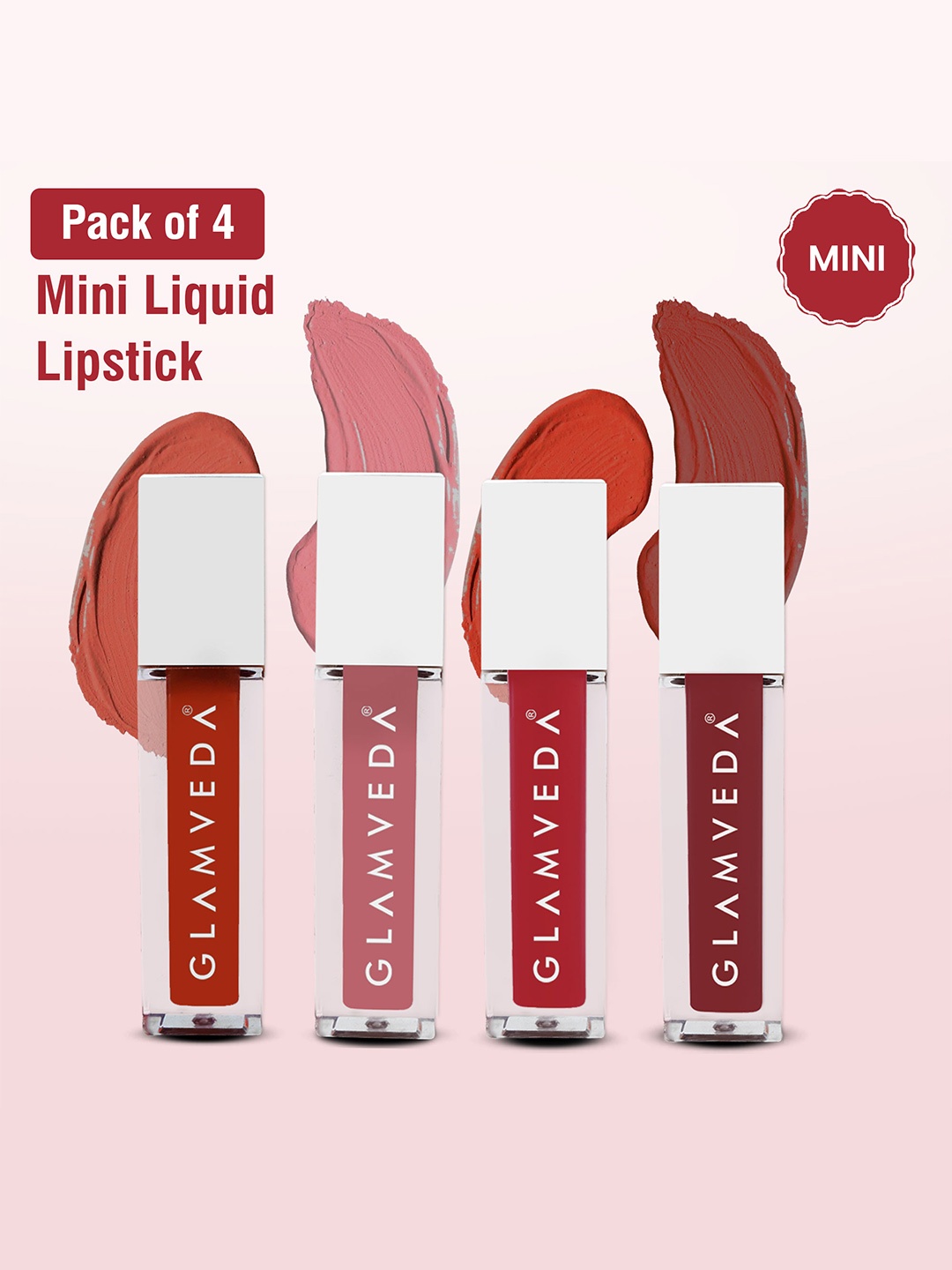 

GLAMVEDA Show Stopper Always On Matte Mini Liquid Lipstick Combo - 1.2 ml each, Multi