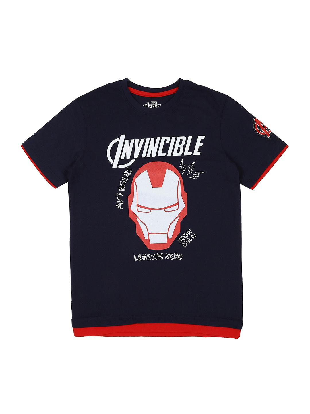 

Pantaloons Junior Boys Graphic Printed Cotton T-shirt, Navy blue