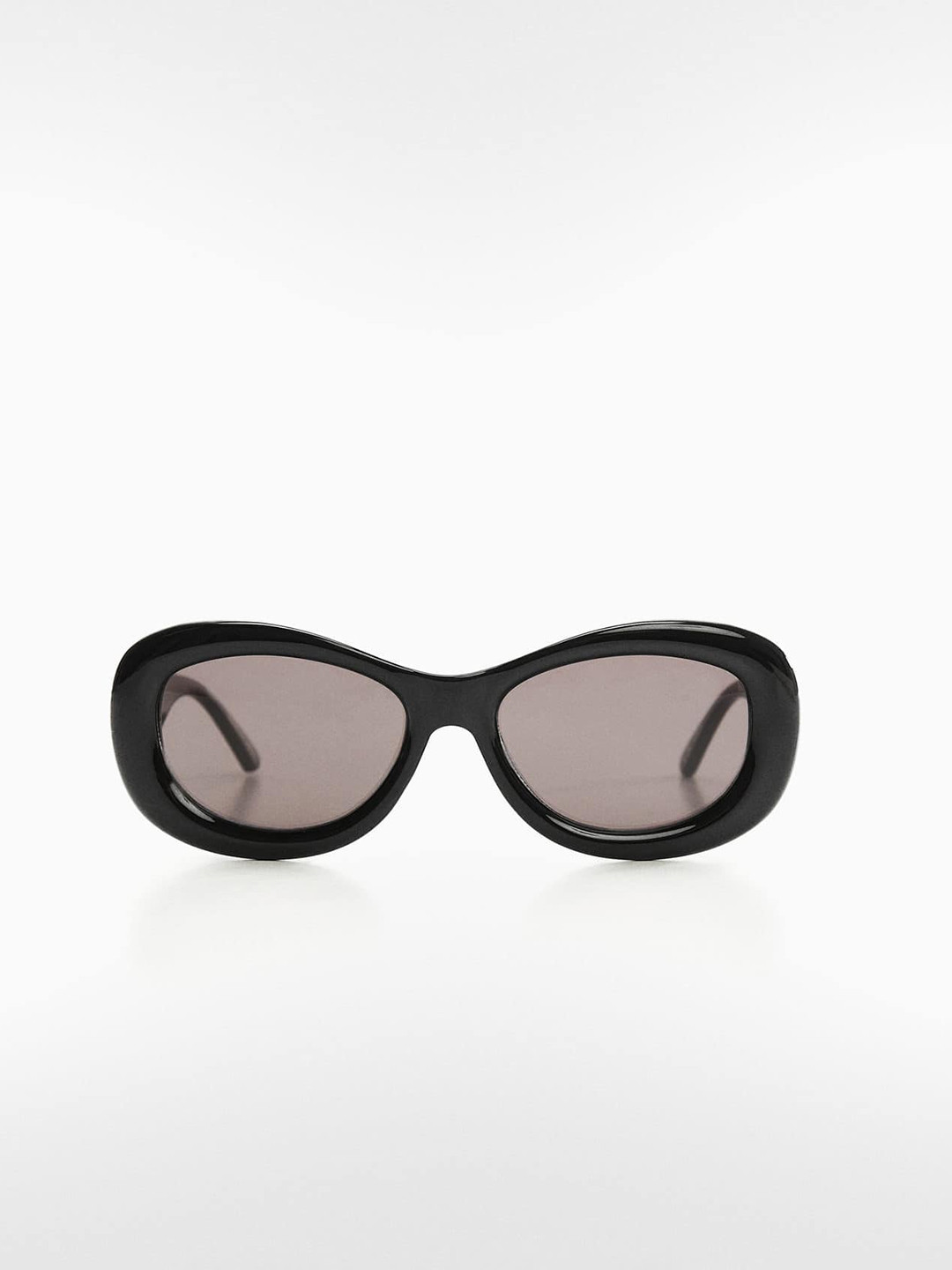 

MANGO Women Oval Sunglasses with UV Protected Lens, Black