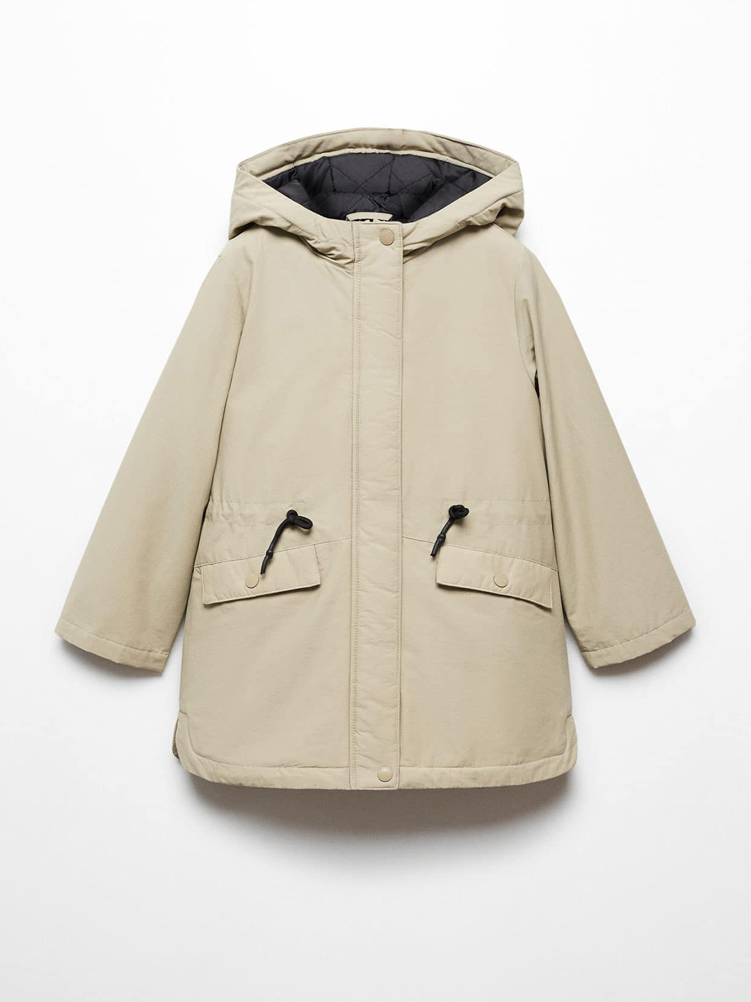 

Mango Kids Girls Hooded Water-Repellent Overcoat, Beige