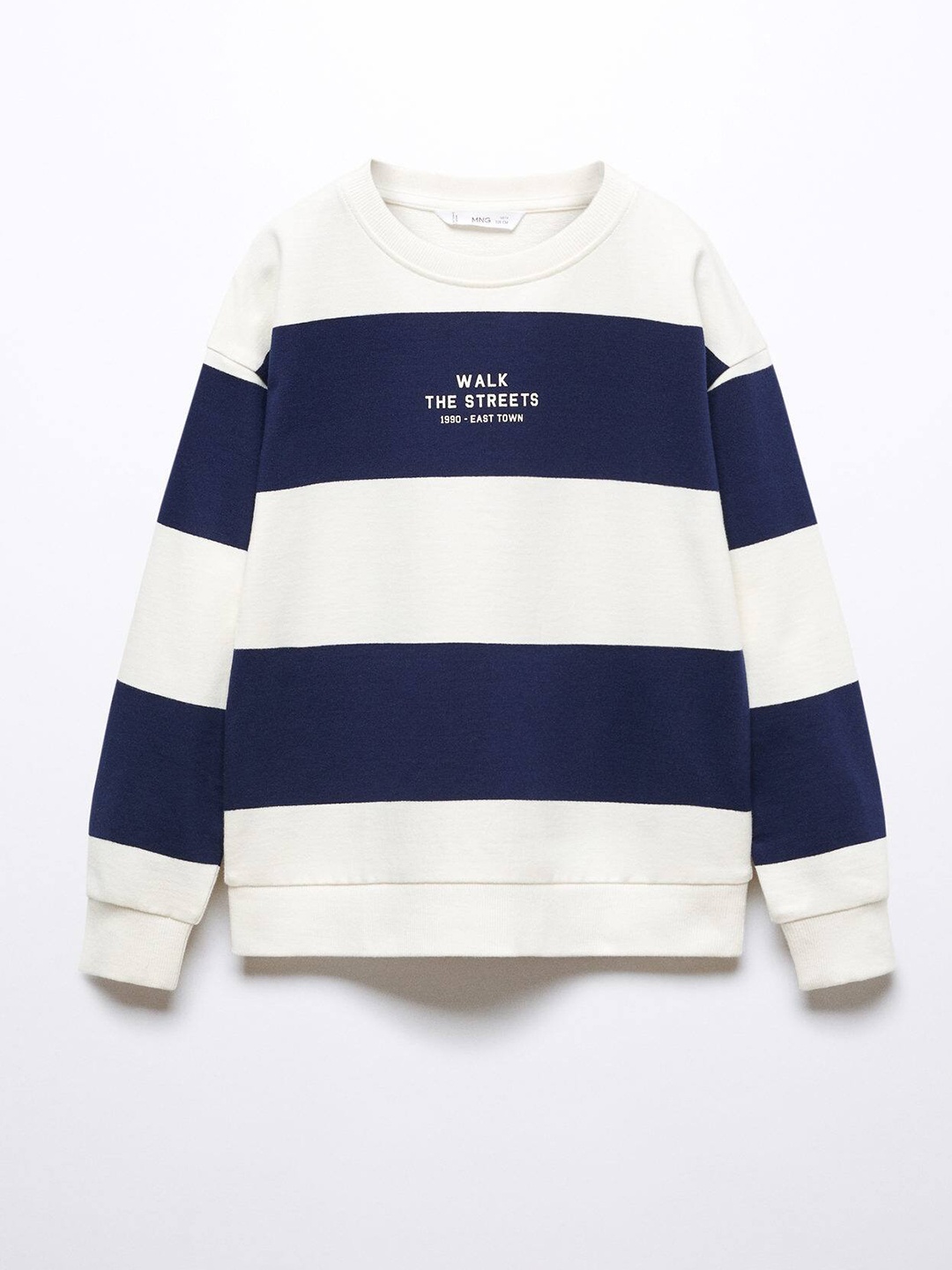 

Mango Kids Boys Pure Cotton Striped Sweatshirt, Navy blue