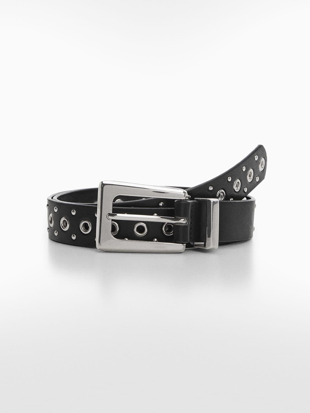

MANGO Women Mettalic Embellished Belt, Black