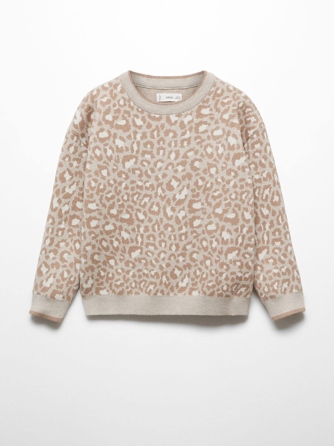 

Mango Kids Girls Animal Self Design Pullover, Beige