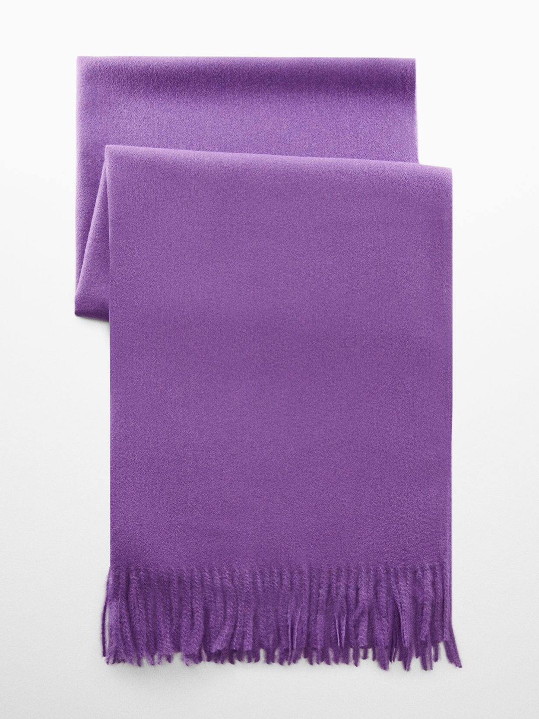 

MANGO Fringed Edge Soft Scarf, Purple