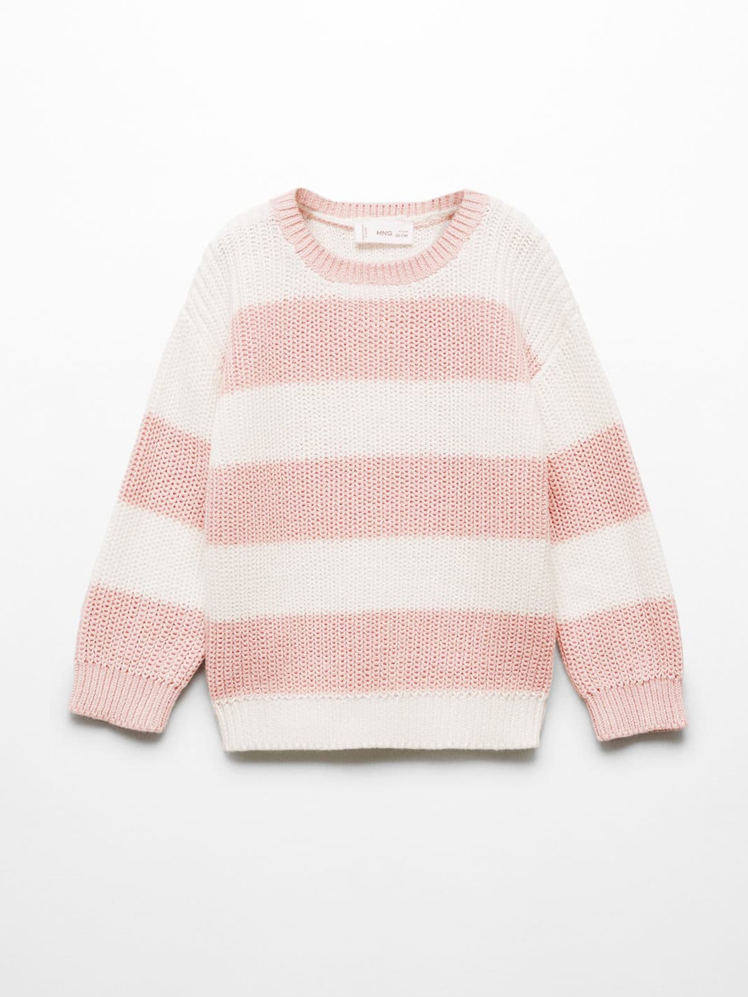 

Mango Kids Girls Striped Pure Cotton Pullover, White