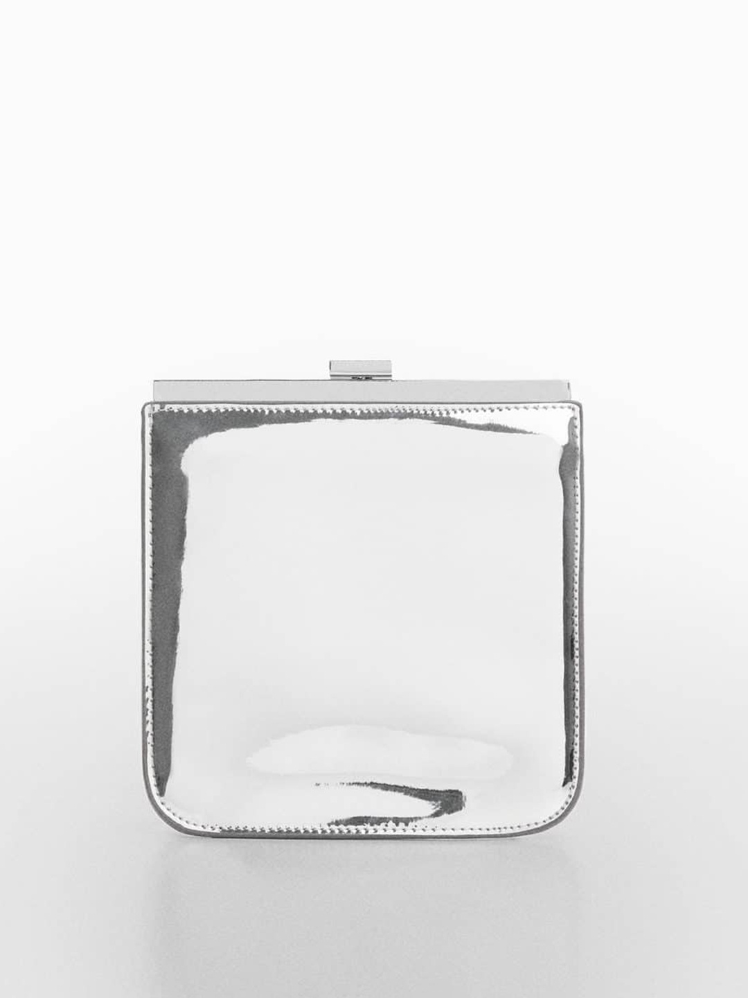 

MANGO Structured Handheld Bag, Silver