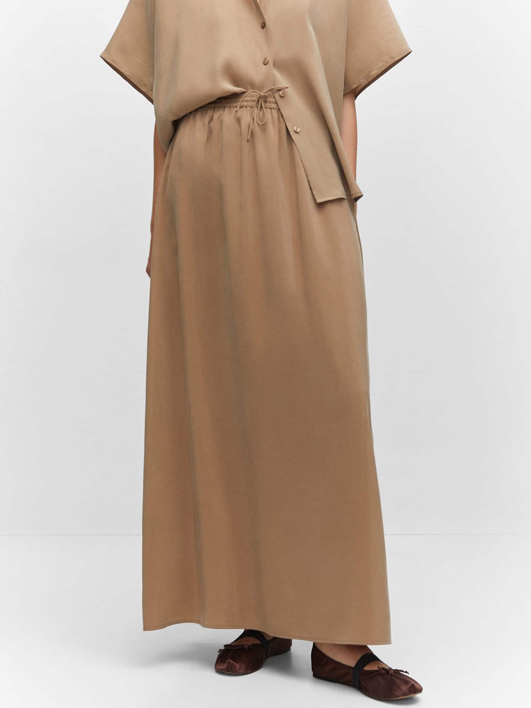 

MANGO Straight Maxi Skirt, Rust
