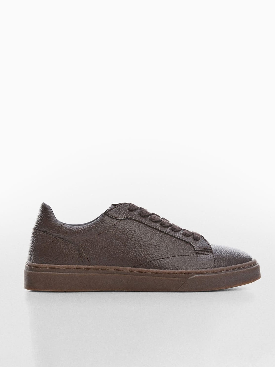 

MANGO MAN Leather Sneakers, Brown