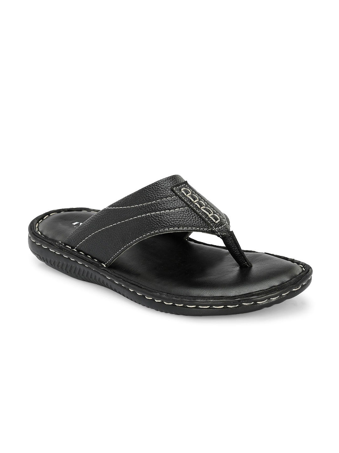 

IVRAH Men Textured Comfort Sandals, Black