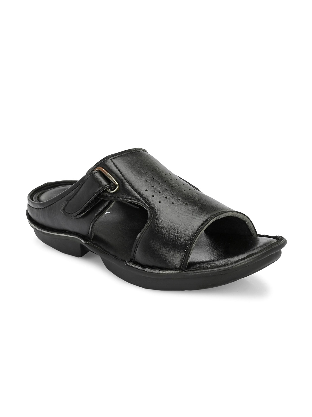 

IVRAH Men Textured Comfort Sandals, Black