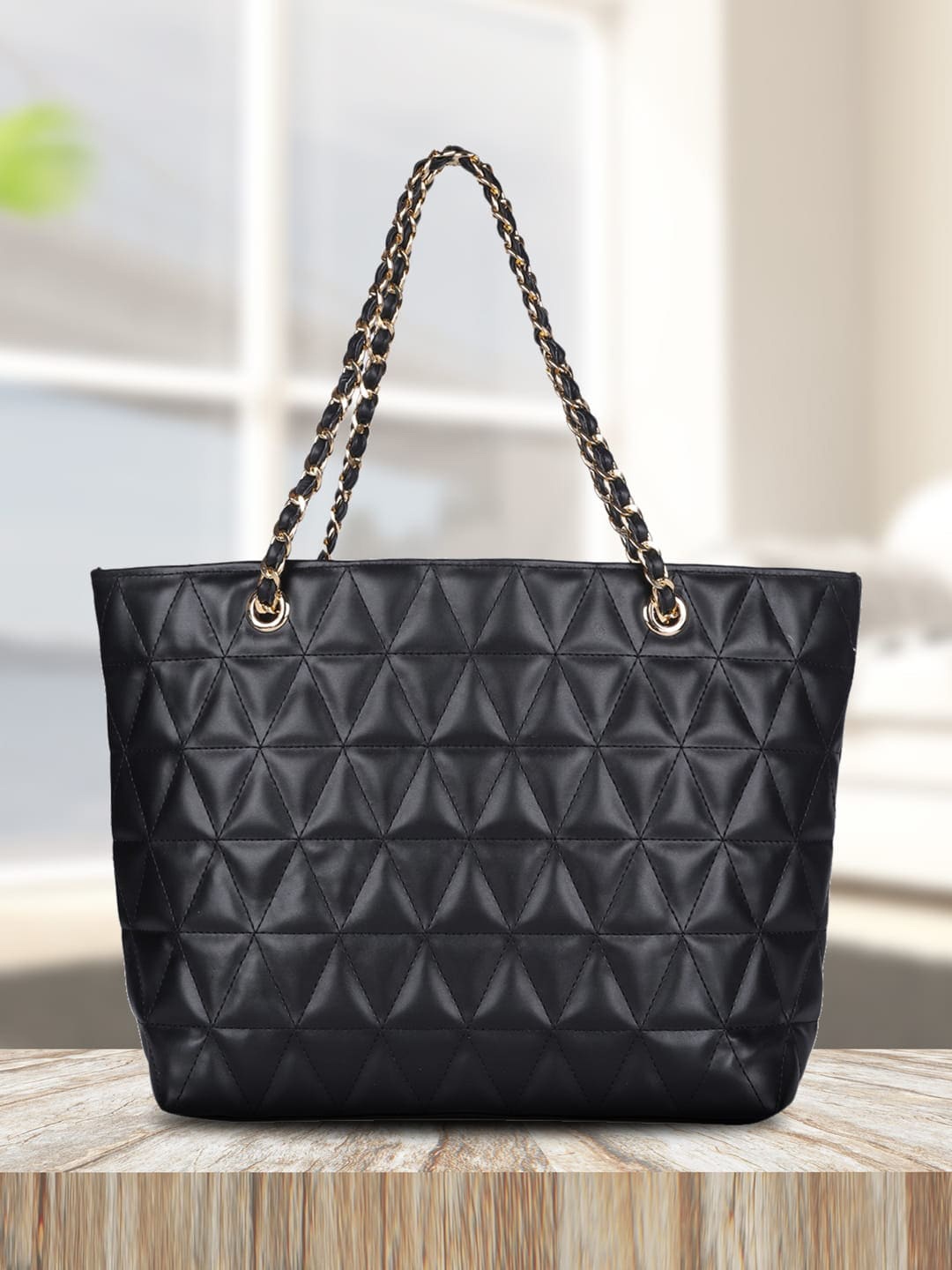 

MINI WESST Structured Shoulder Bag With Quilted, Black