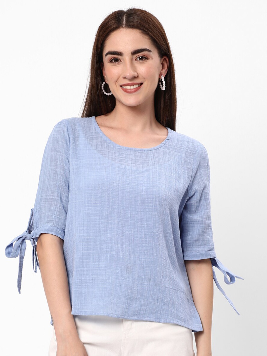 

R&B Round Neck Top, Blue