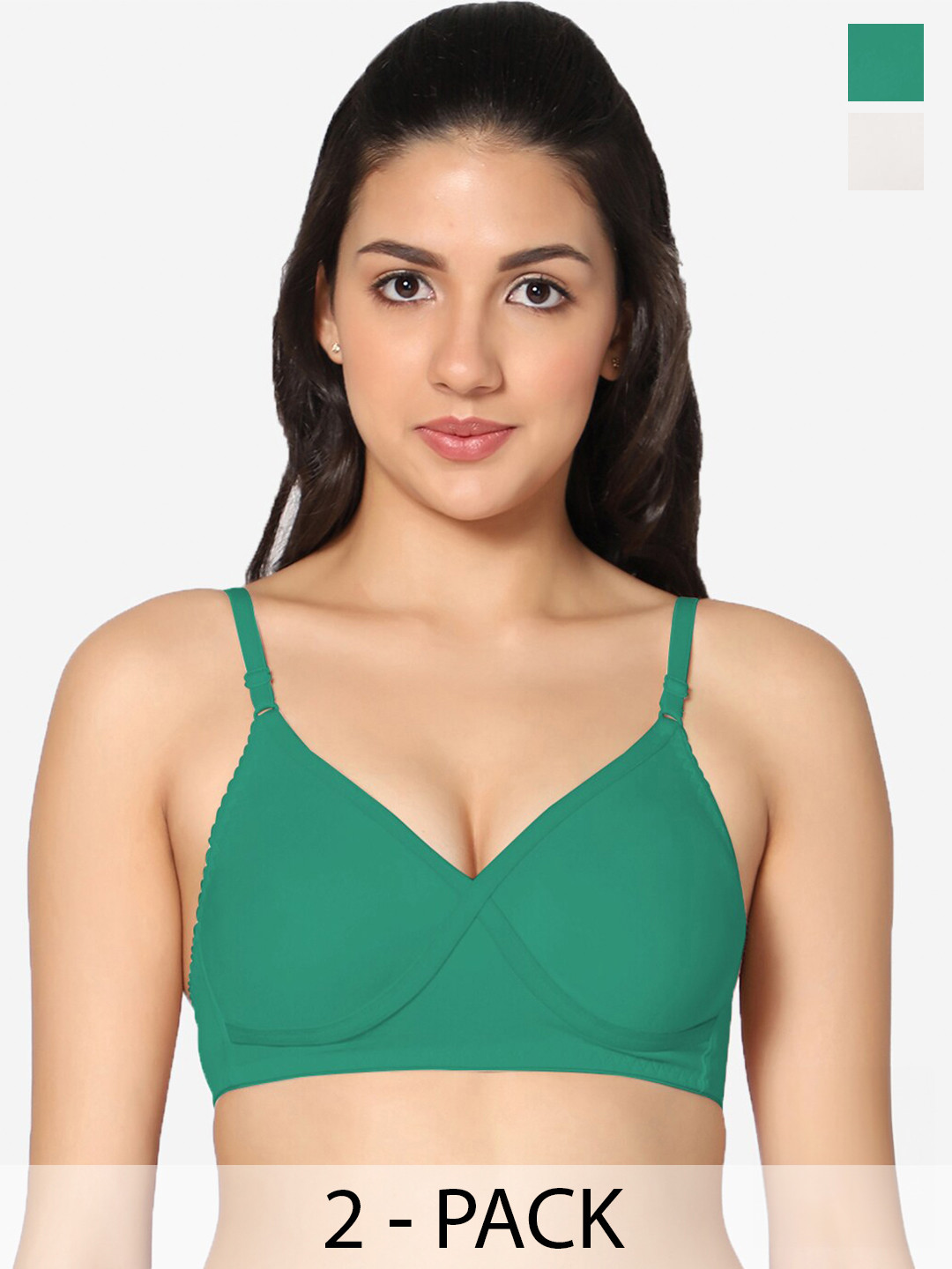 

In Care Pack Of 2 Full Coverage Pure Cotton Bra With All Day Comfort, White