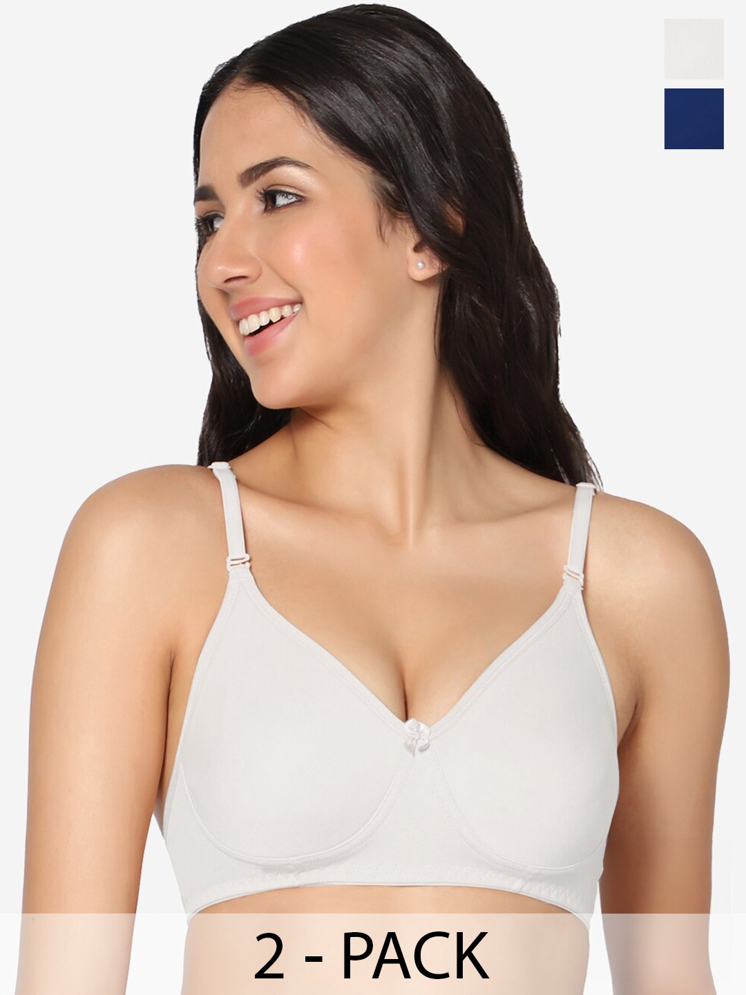 

In Care Pack Of 2 Seamless Full Coverage Cotton T-shirt Bra All Day Comfort, White