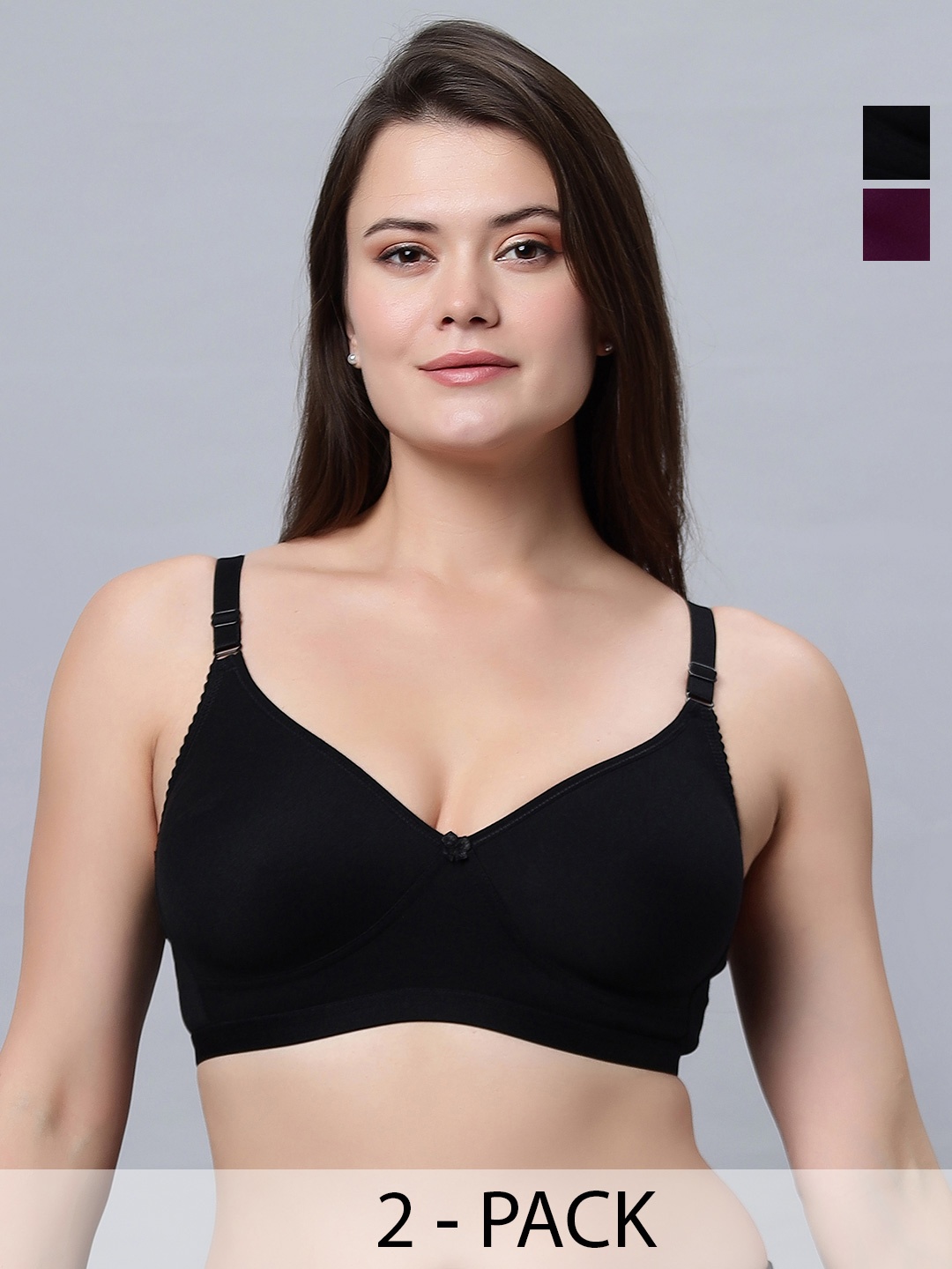 

In Care Pack Of 2 Full Coverage All Day Comfort Cotton Bra, Mauve