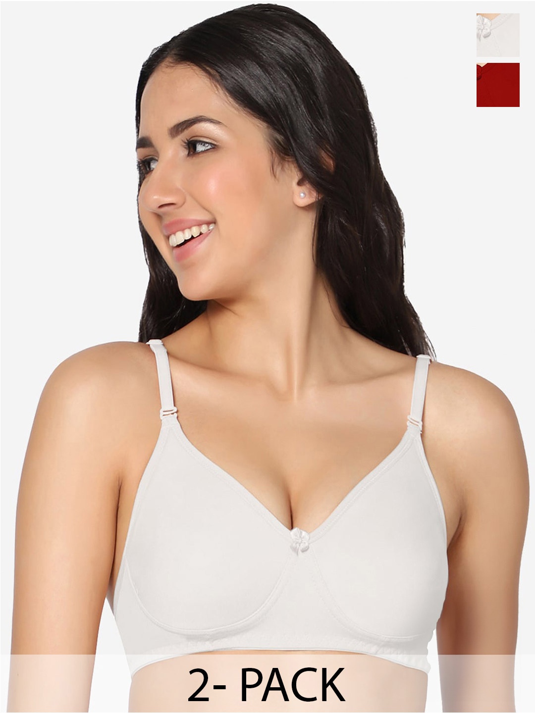 

In Care Pack Of 2 Full Coverage All Day Comfort Cotton Bra, White