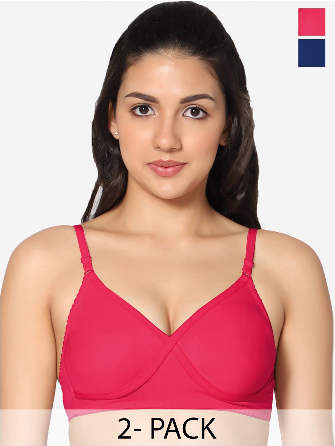 

In Care Pack Of 2 Full Coverage All Day Comfort Cotton Bra, Blue