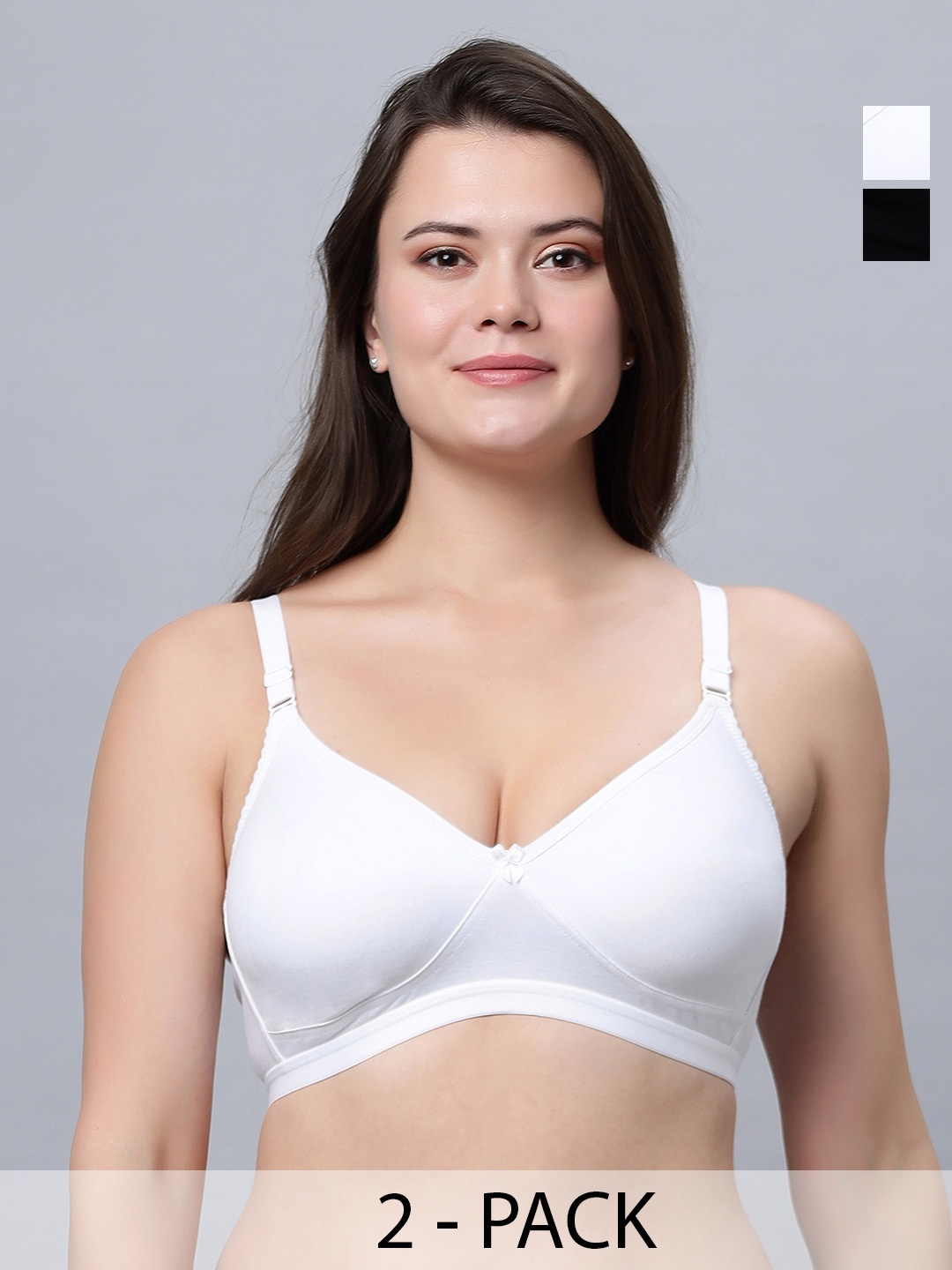 

In Care Pack Of 2 Full Coverage All Day Comfort Cotton Bra, White
