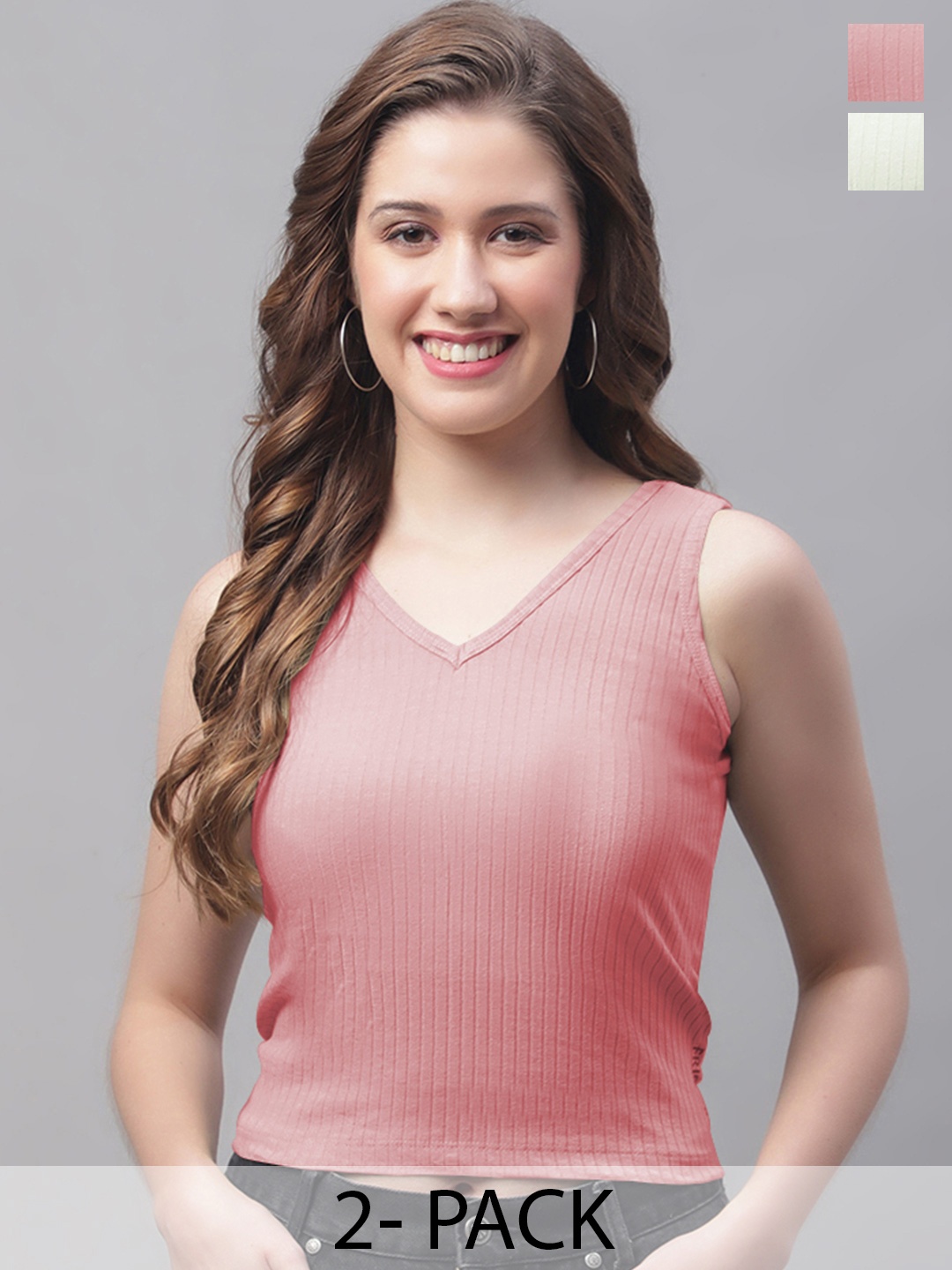 Friskers Coral Striped Top