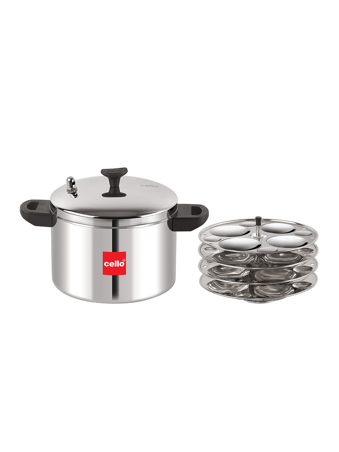 

Cello Premium Stainless Steel Idli Cooker With 4 Plates, Silver