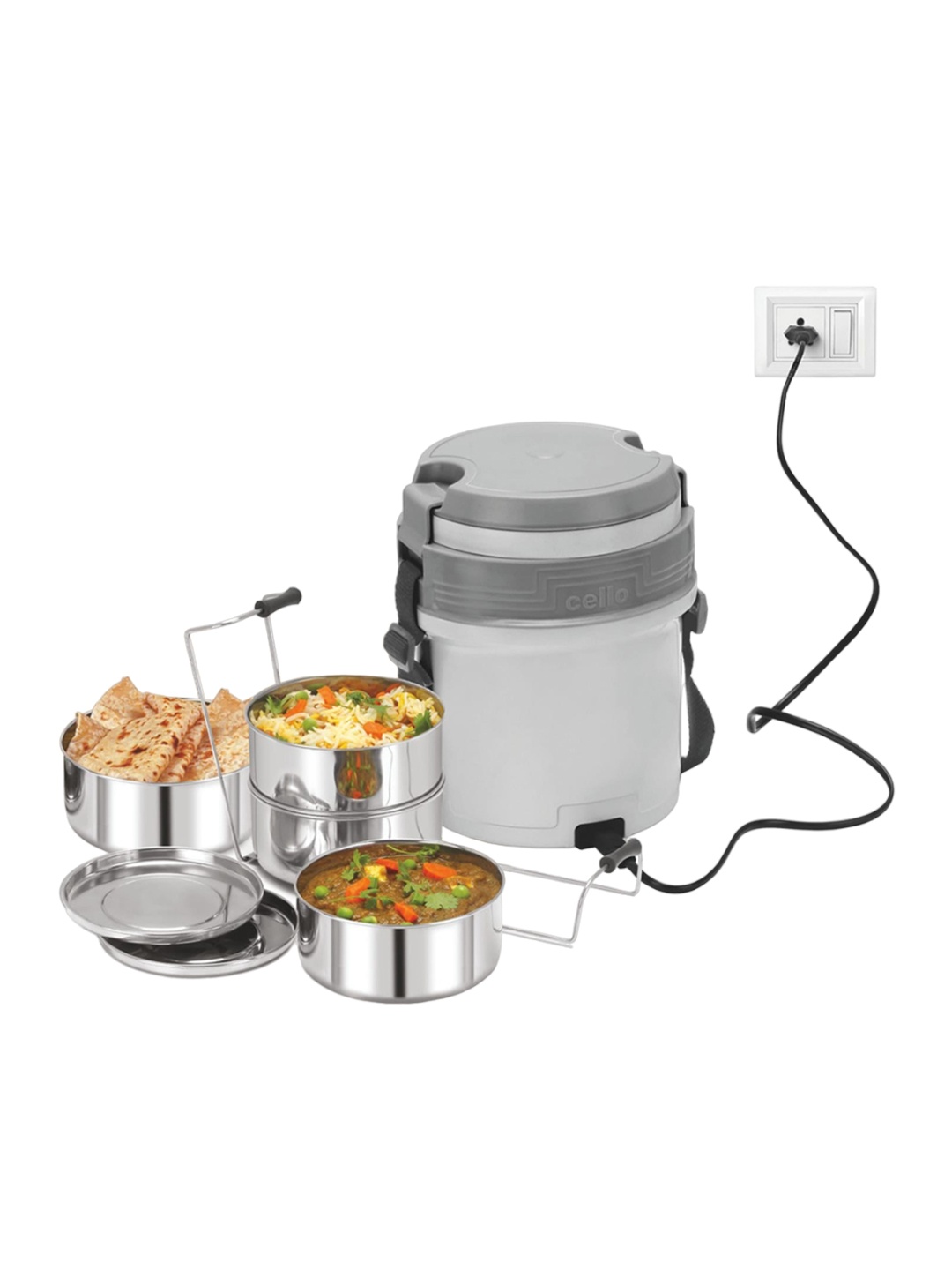 

Cello Netwon 4 Pieces Grey Electric Lunch Box