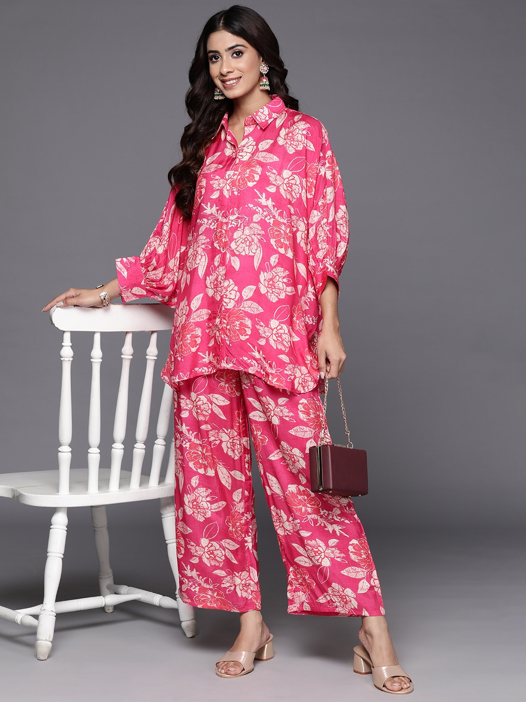 

Libas Floral Printed Ethnic Co-Ords, Pink