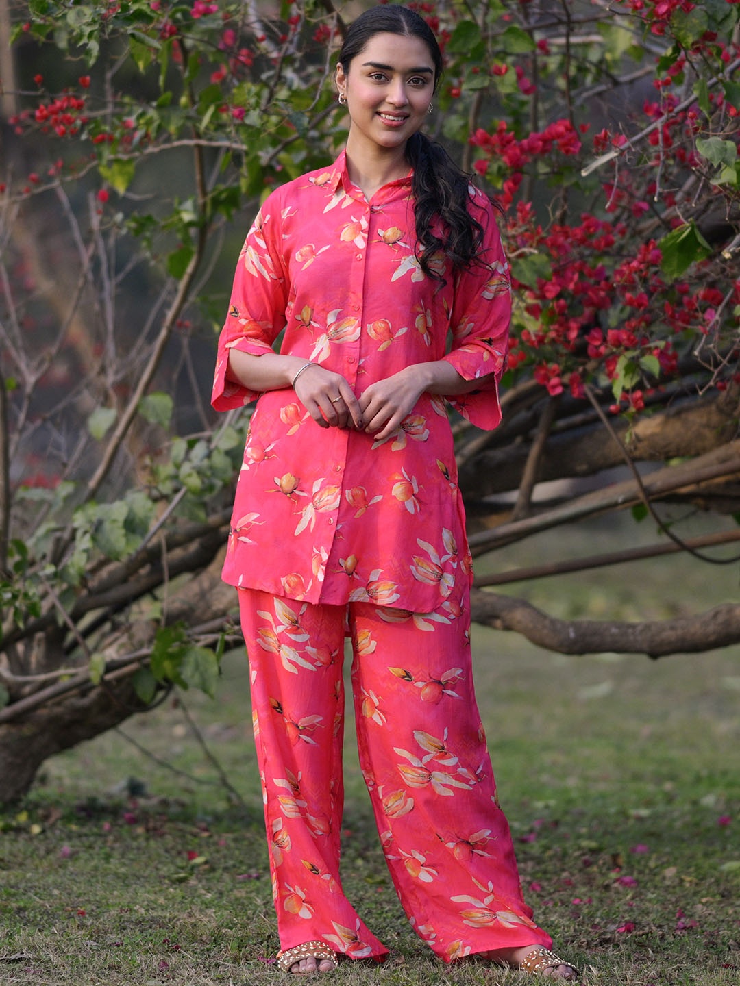 

Libas Floral Printed Ethnic Co-Ords, Pink