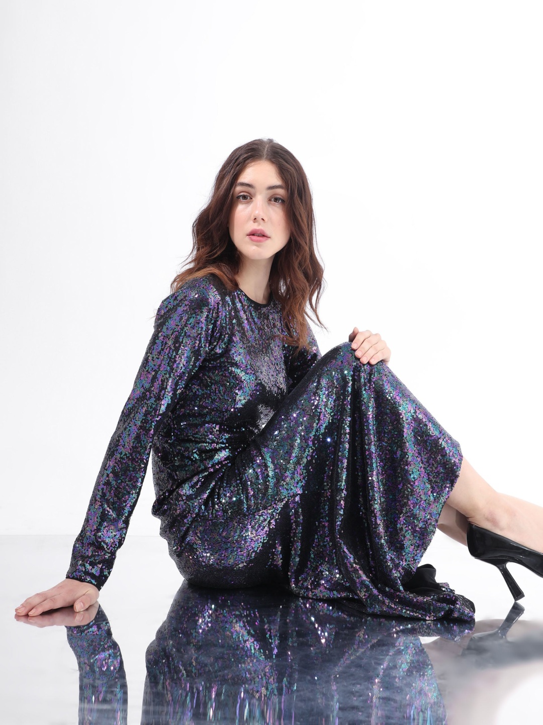

RAREISM Sequinned Sheath Maxi Dress, Blue