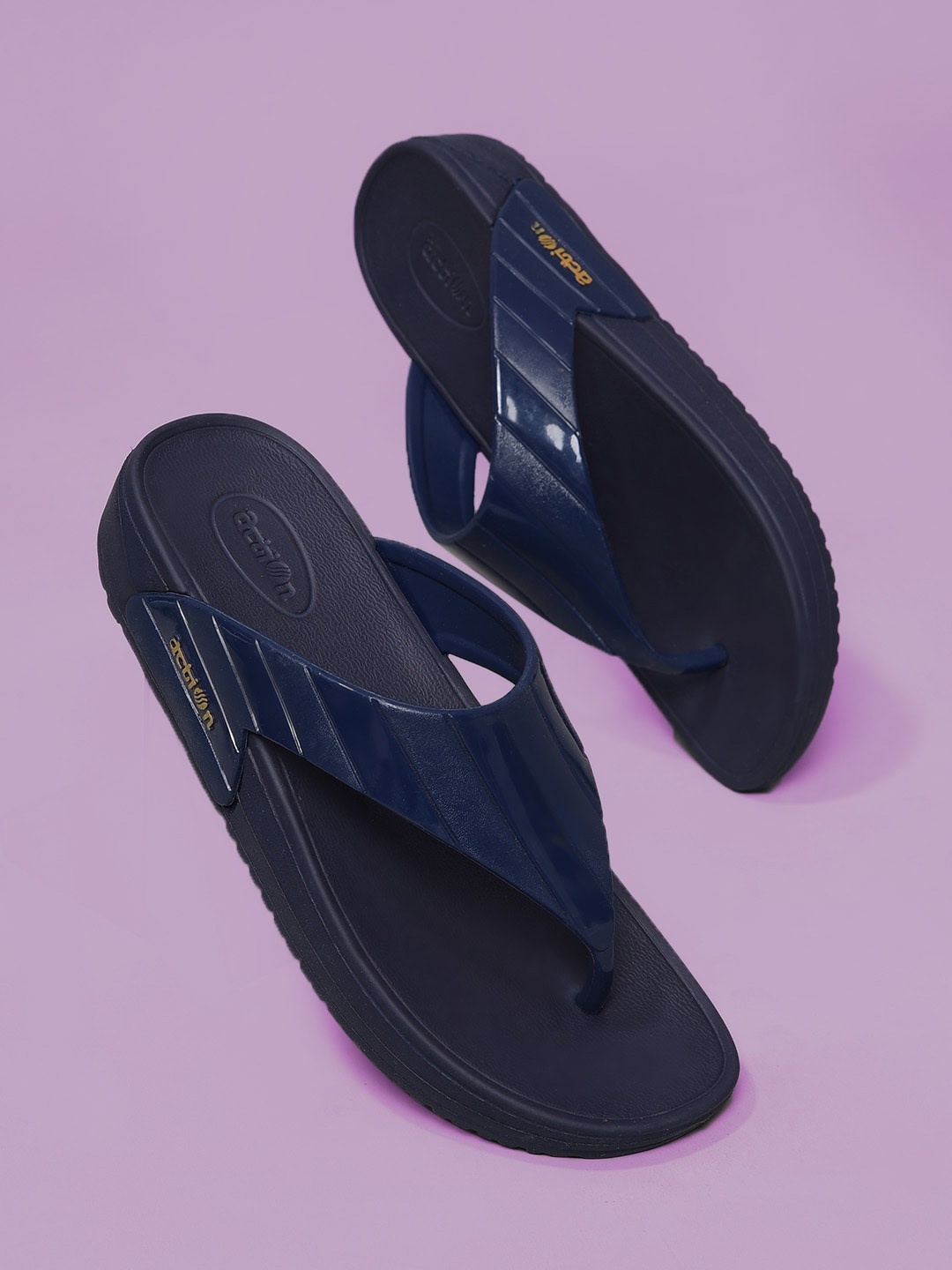 

Action Women Striped Thong Flip-Flops, Navy blue