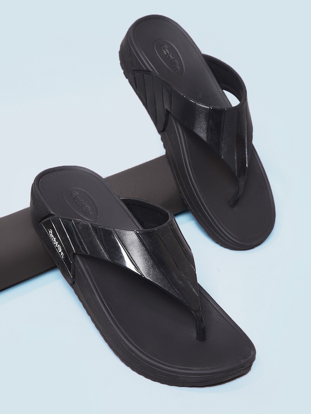 

Action Women Textured Thong Flip-Flops, Black