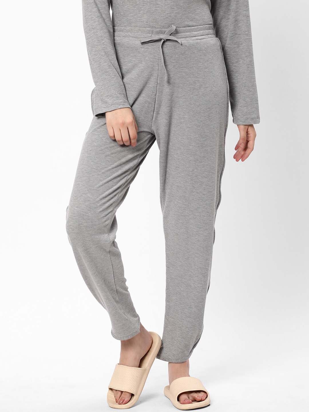 

R&B Women Mid-Rise Straight Lounge Pants, Grey