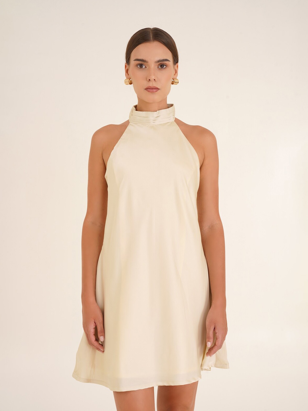 

Ipso Facto Halter Neck A-Line Dress, Cream