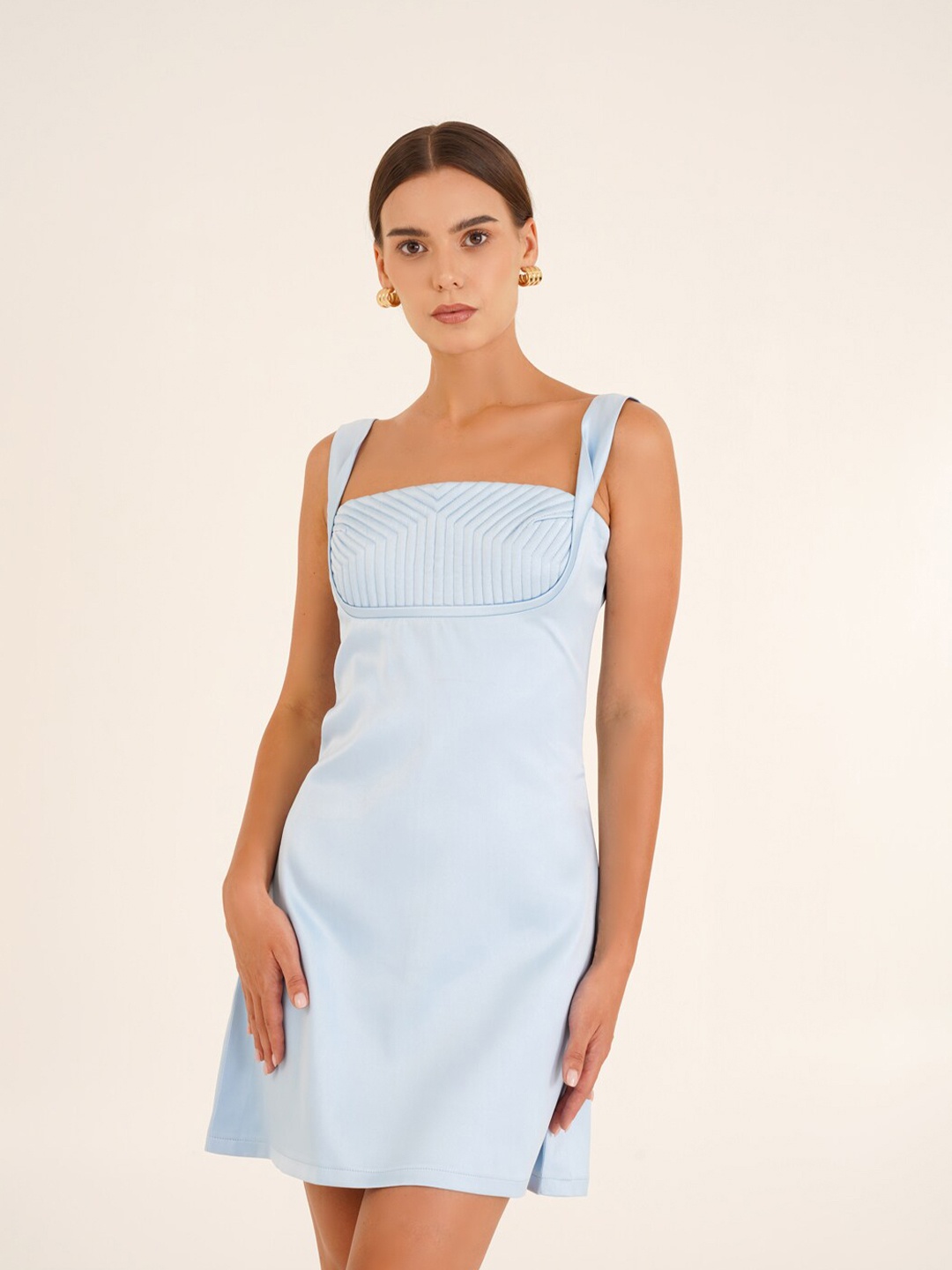 

Ipso Facto Shoulder Straps A-Line Dress, Blue