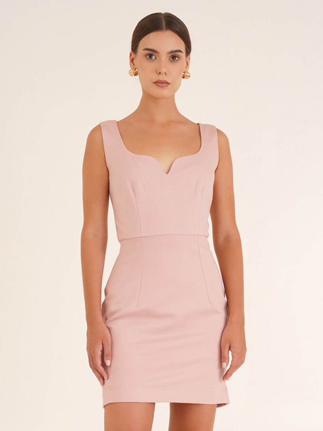 

Ipso Facto Square Neck Shoulder Straps Sheath Dress, Pink