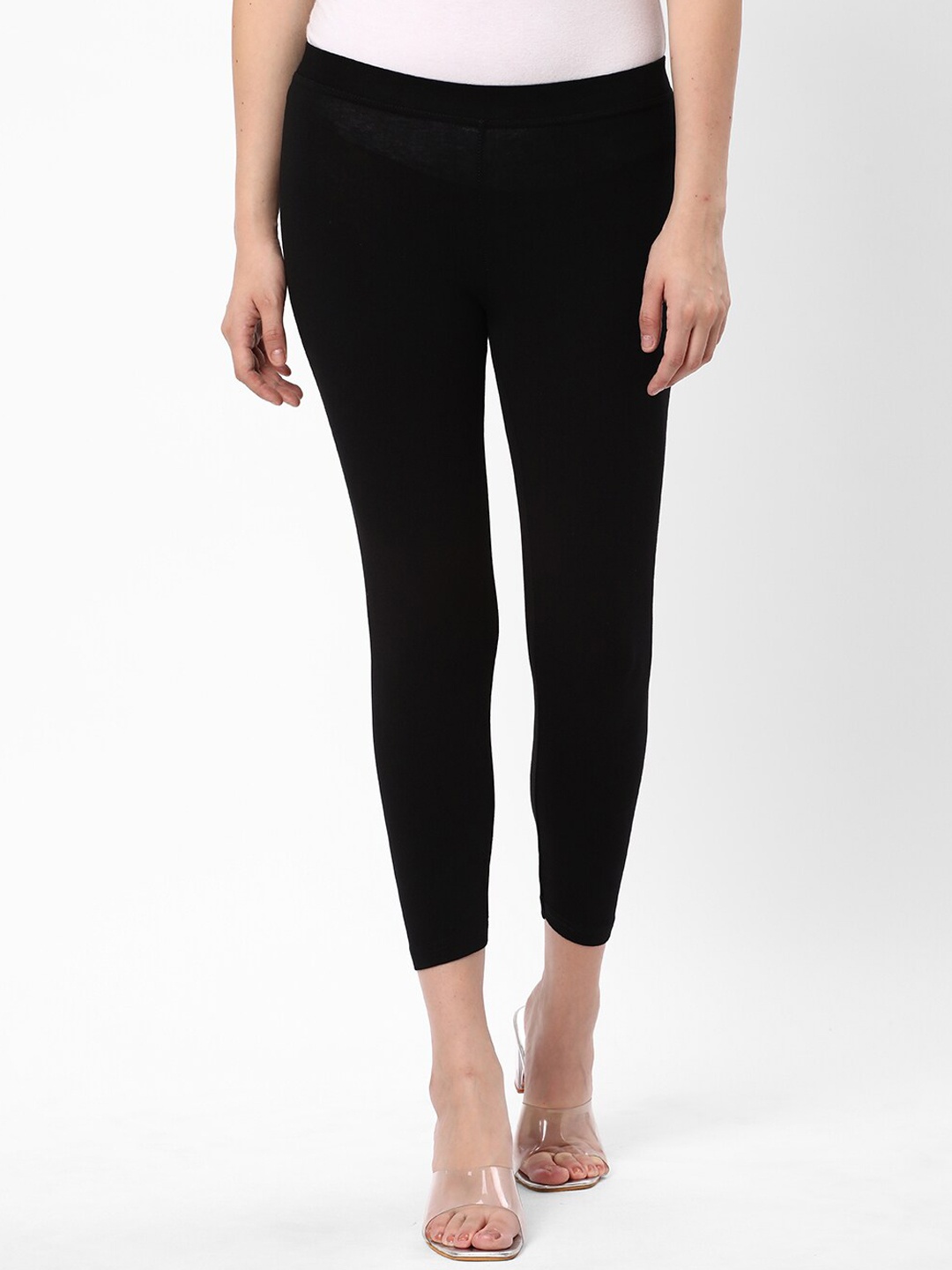 

R&B Cotton Ankle Length Leggings, Black