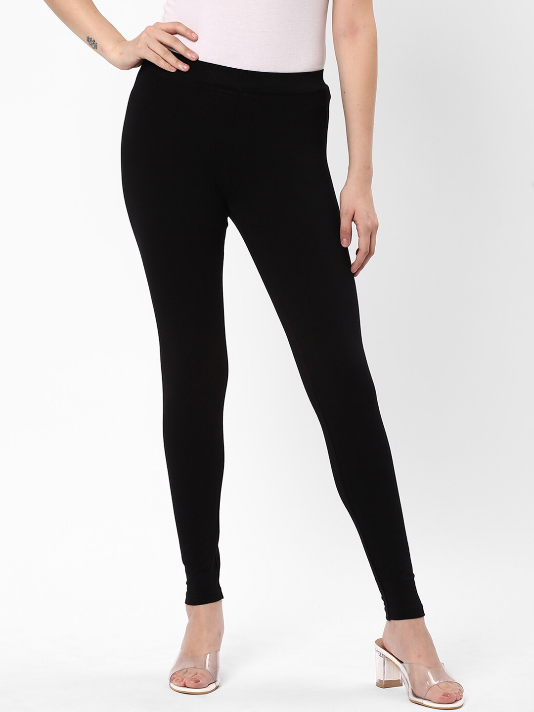 

R&B Cotton Churidar Length Leggings, Black