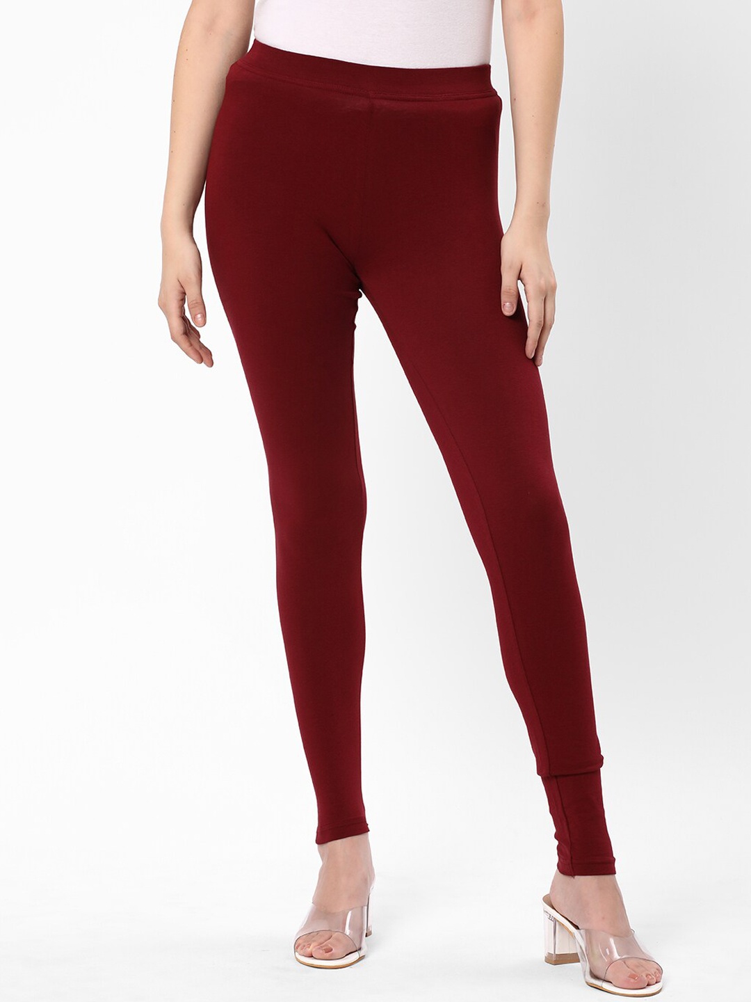 

R&B Cotton Churidar Length Leggings, Burgundy