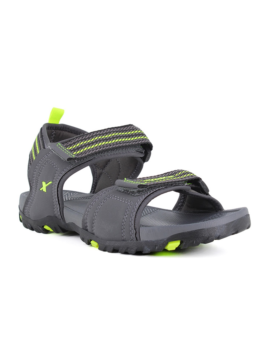 

Sparx Men Textured Sports Sandals With Velcro, Grey