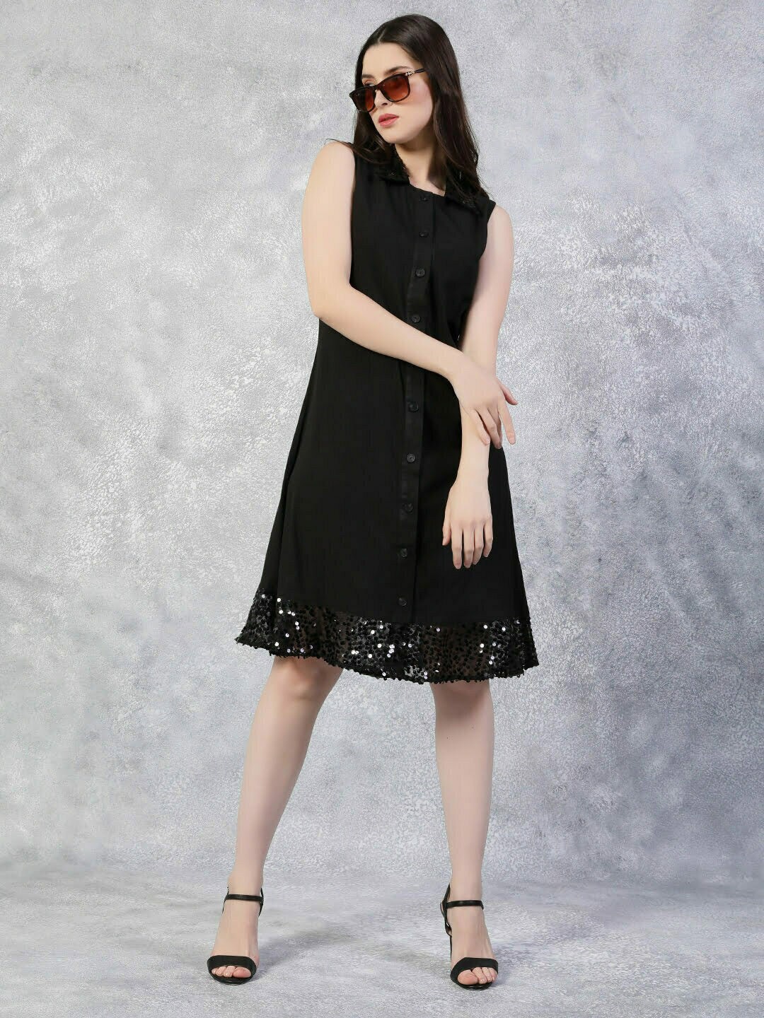 

THE BLACK LOVER Embellished A-Line Dress