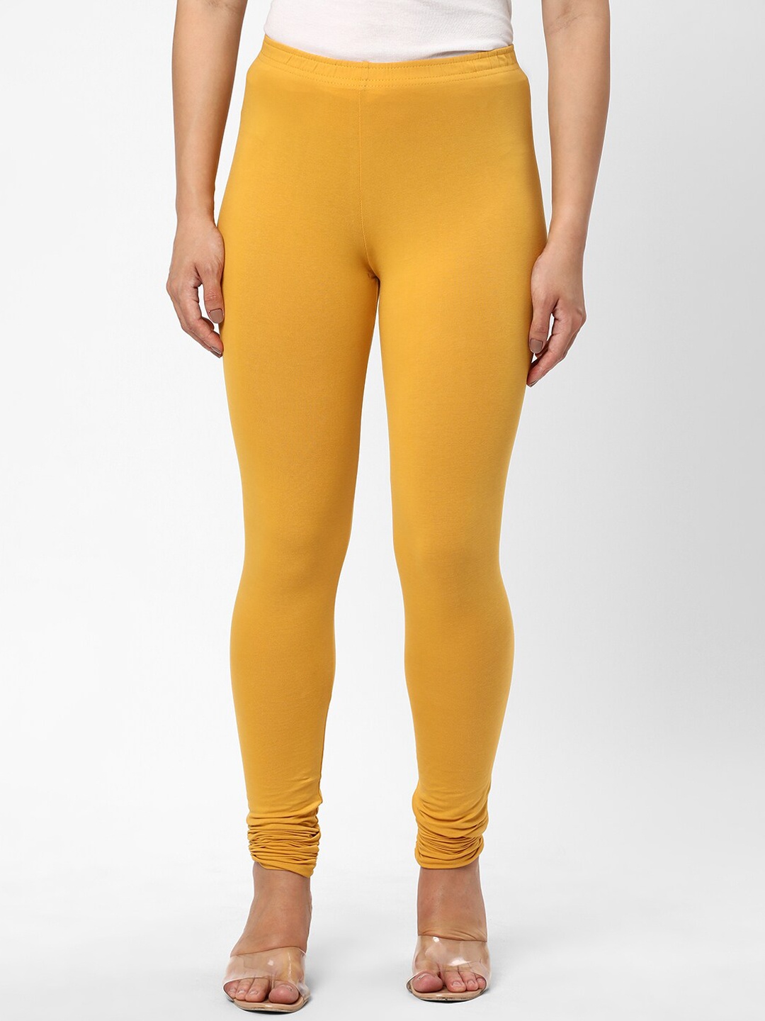 

R&B Churidar Length Cotton Leggings, Mustard